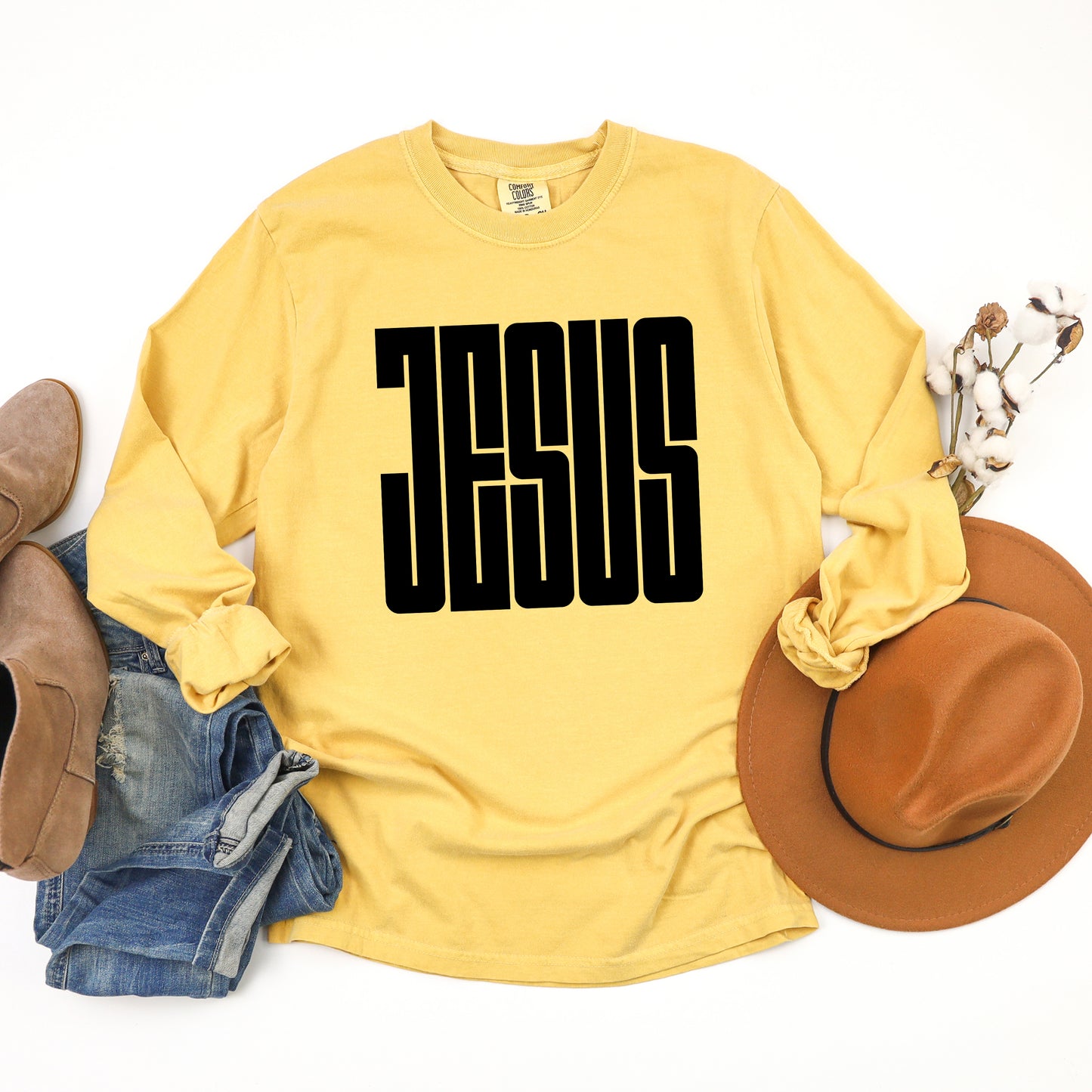 Jesus Bold | Garment Dyed Long Sleeve