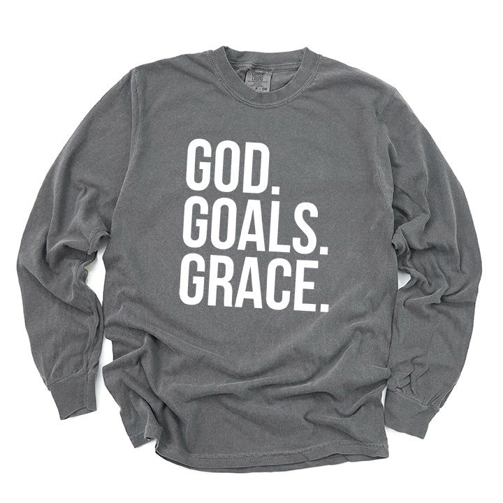 God Goals Grace | Garment Dyed Long Sleeve