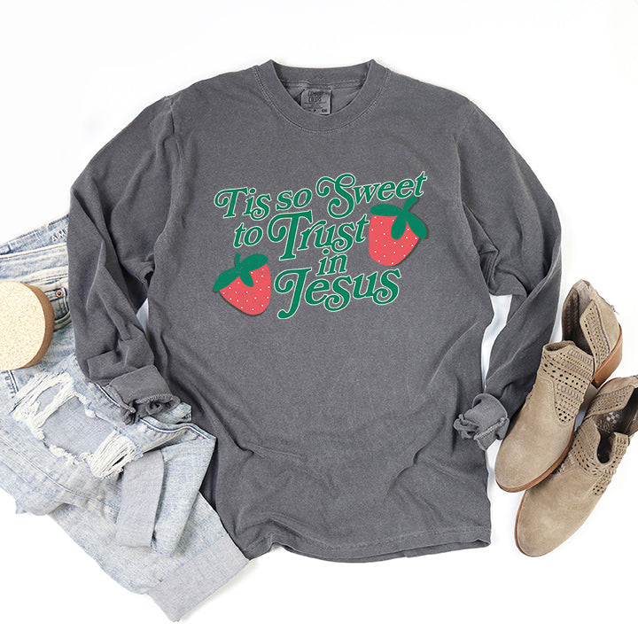 Trust In Jesus | Garment Dyed Long Sleeve