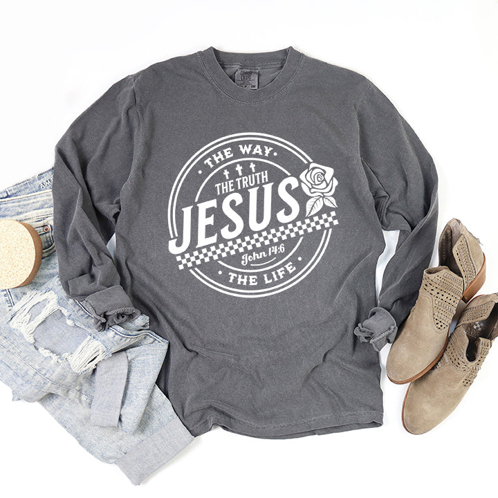 Jesus The Way | Garment Dyed Long Sleeve