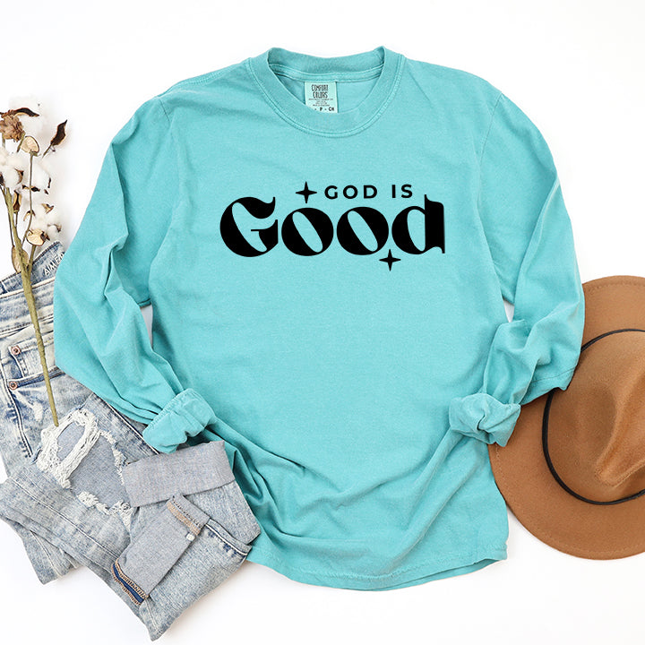 God Is Good Bold | Garment Dyed Long Sleeve