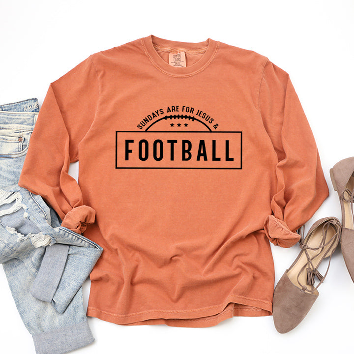 Jesus And Football | Garment Dyed Long Sleeve