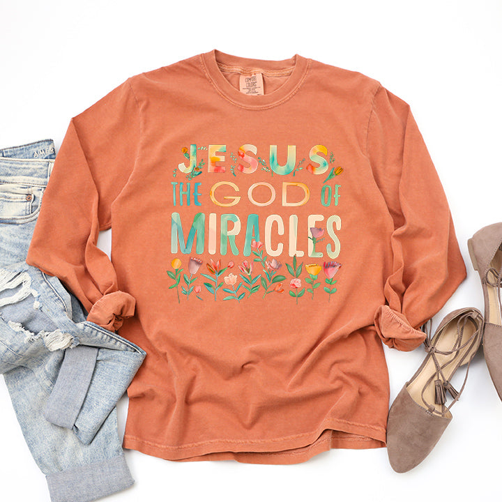 God Of Miracles | Garment Dyed Long Sleeve