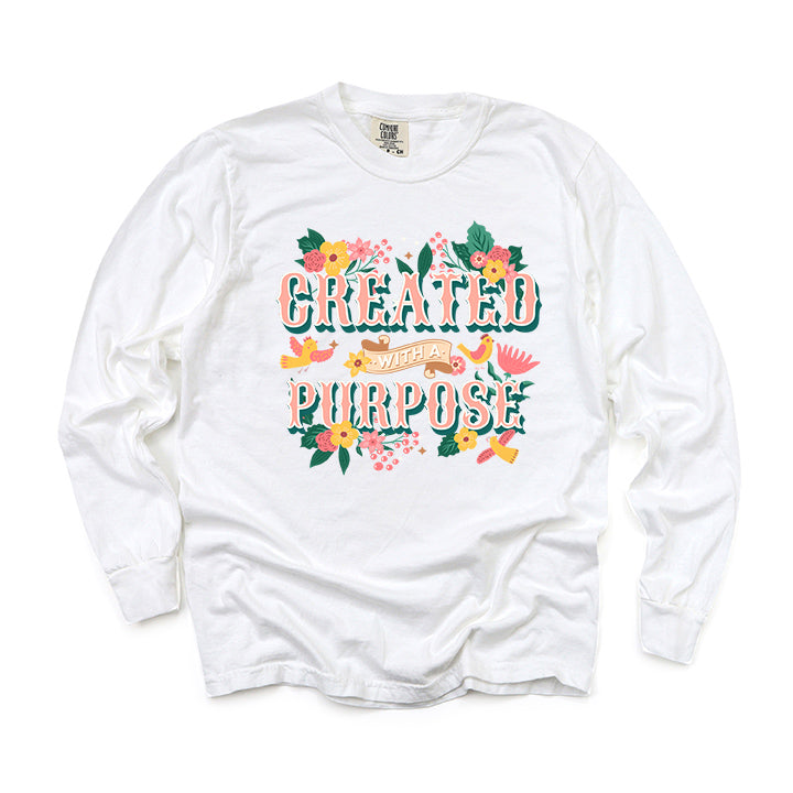 Created With A Purpose Birds | Garment Dyed Long Sleeve