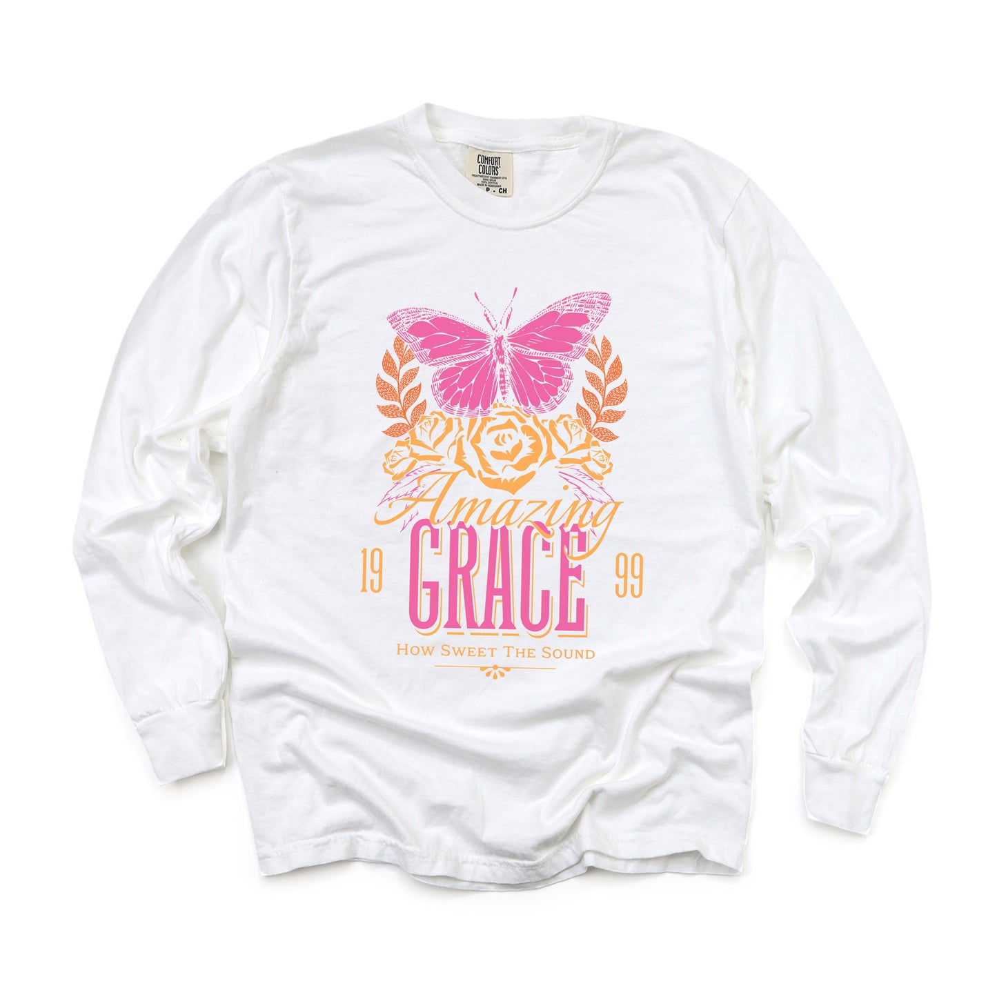 Amazing Grace Butterfly | Garment Dyed Long Sleeve