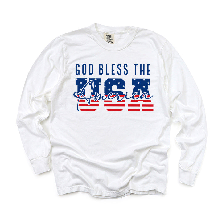 God Bless The USA | Garment Dyed Long Sleeve