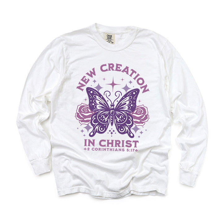 Purple New Creation Butterfly | Garment Dyed Long Sleeve