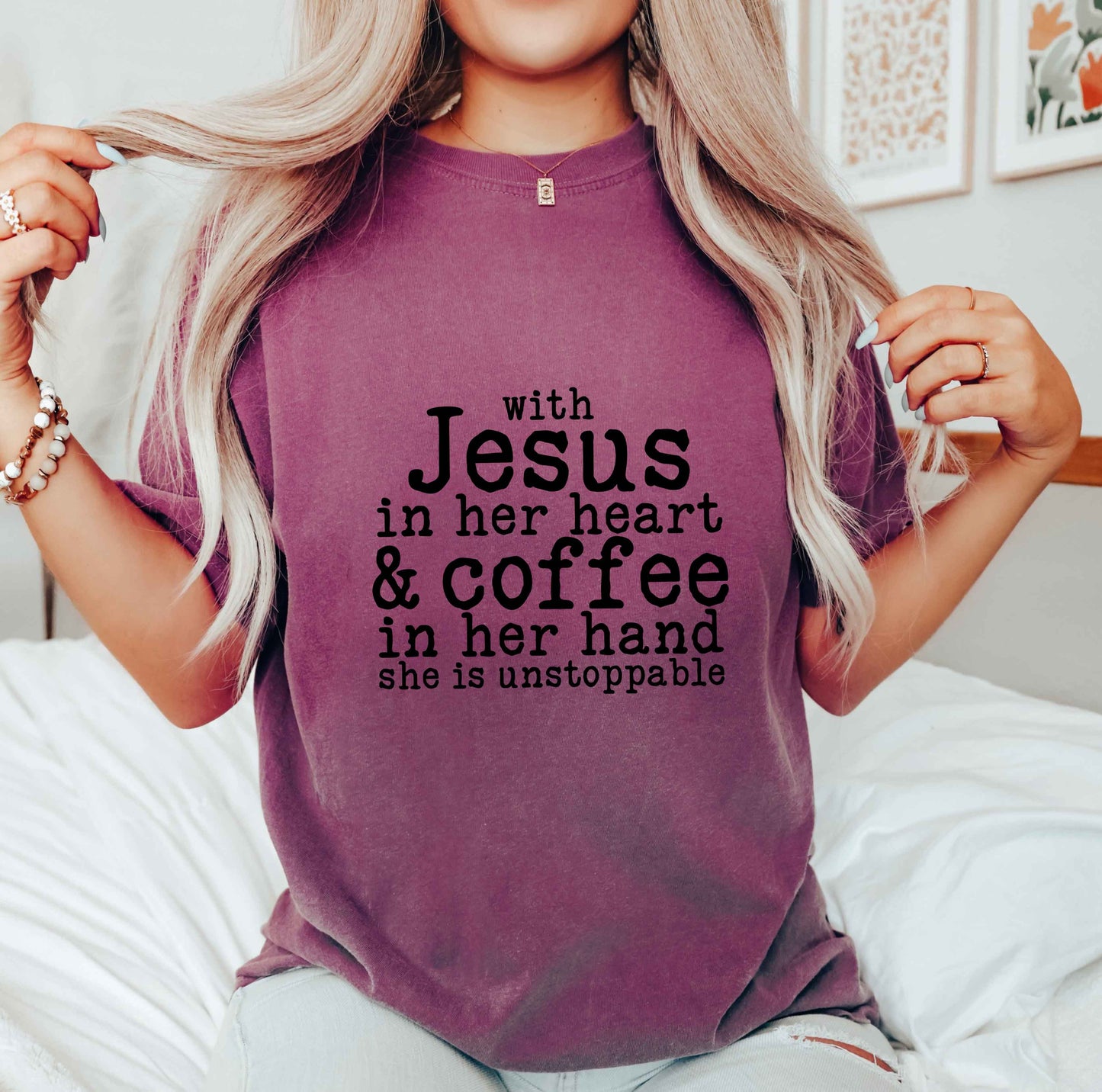 Jesus In Her Heart | Garment Dyed Tee