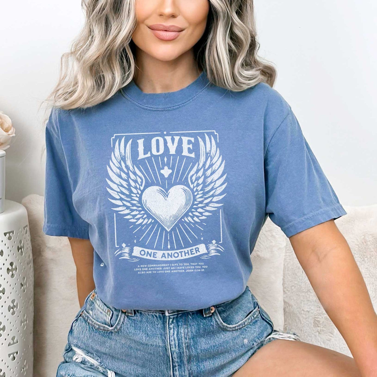 Love One Another Wings | Garment Dyed Tee