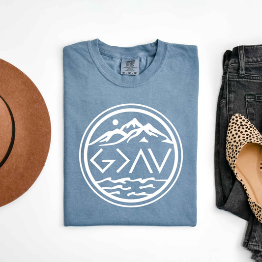 God Is Greater Circle | Garment Dyed Tee