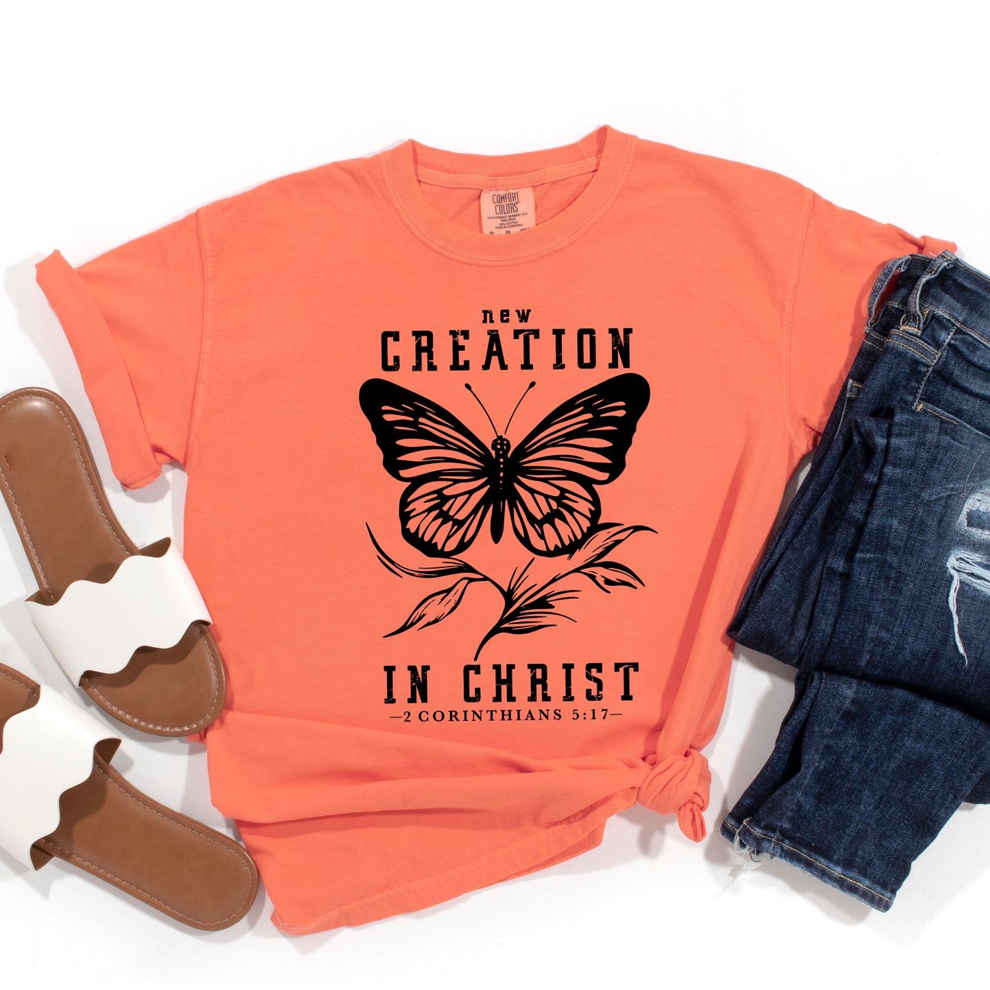 New Creation In Christ Butterfly | Garment Dyed Tee