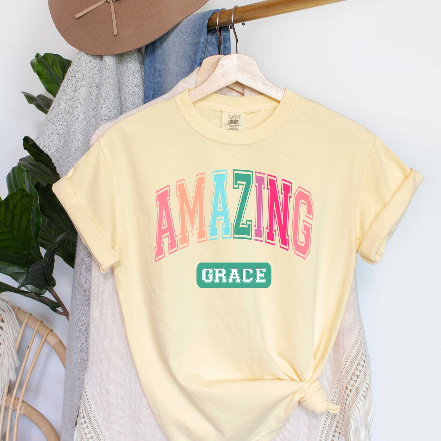 Grace Block Colorful | Garment Dyed Tee