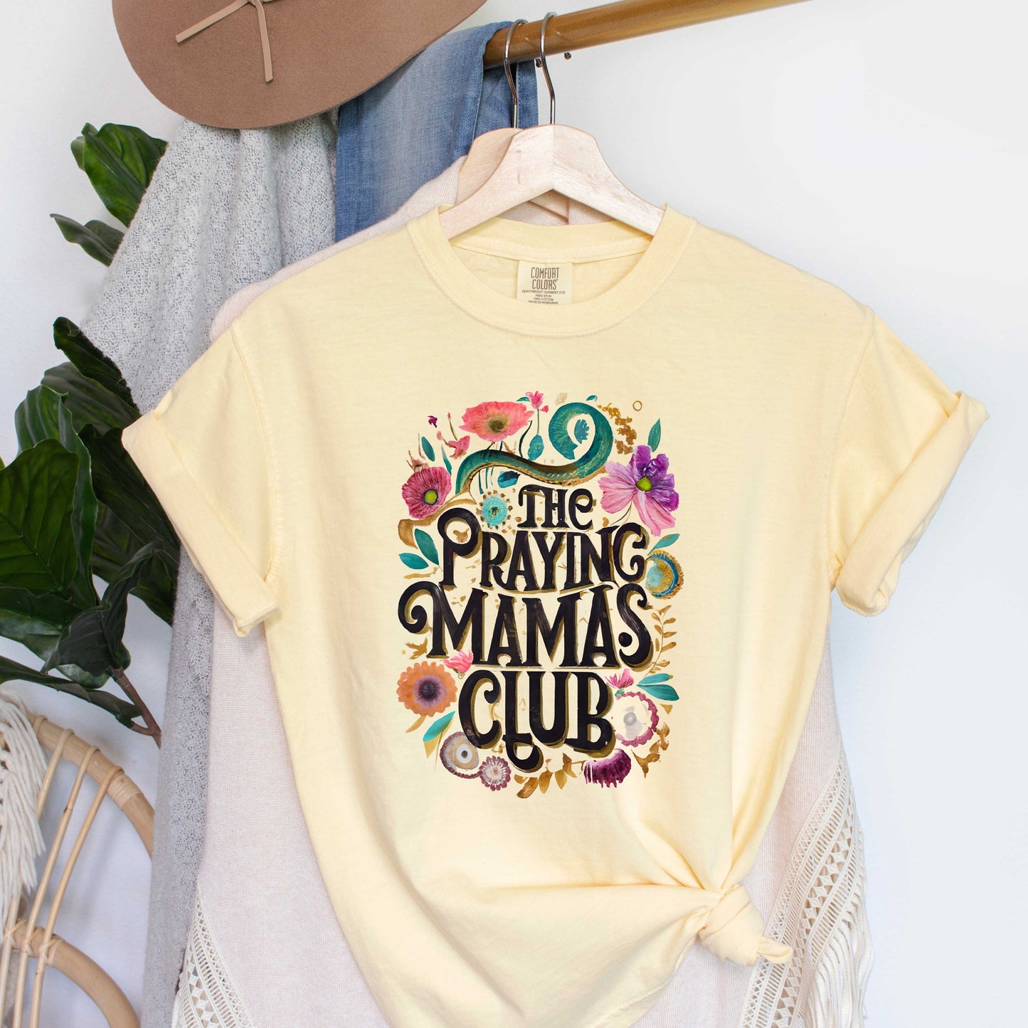 Praying Mama Club Floral | Garment Dyed Tee