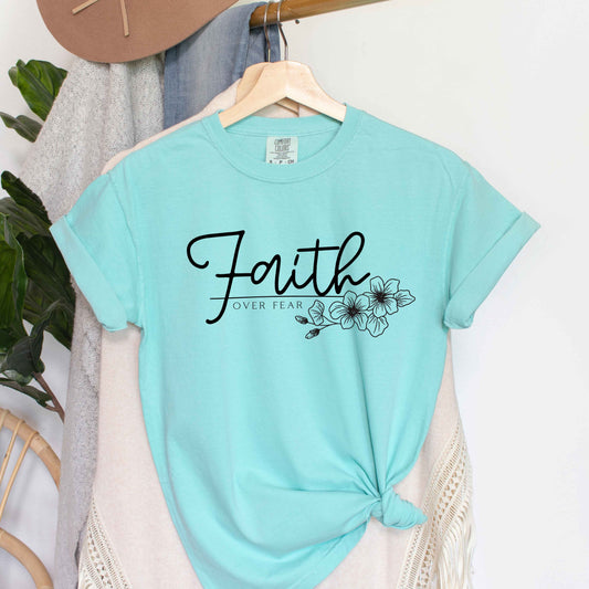 Faith Over Fear Floral | Short Sleeve Crew Neck