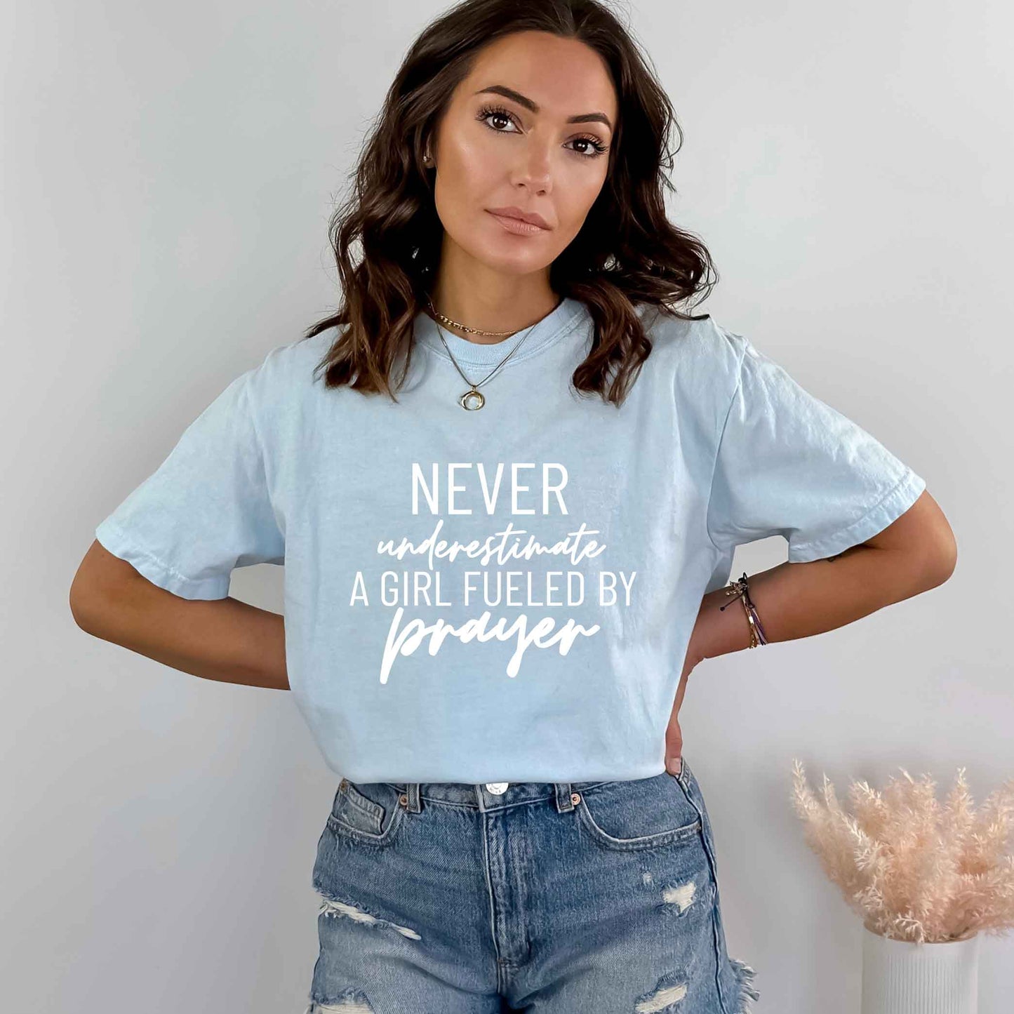 Never Underestimate A Girl  | Garment Dyed Tee