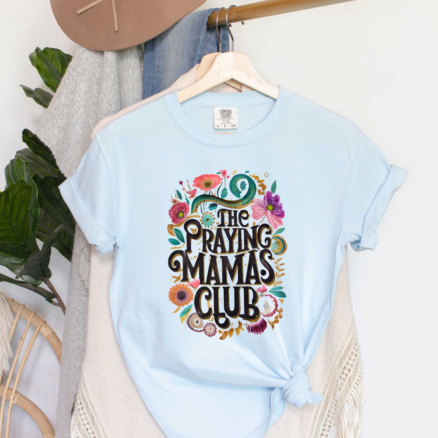 Praying Mama Club Floral | Garment Dyed Tee