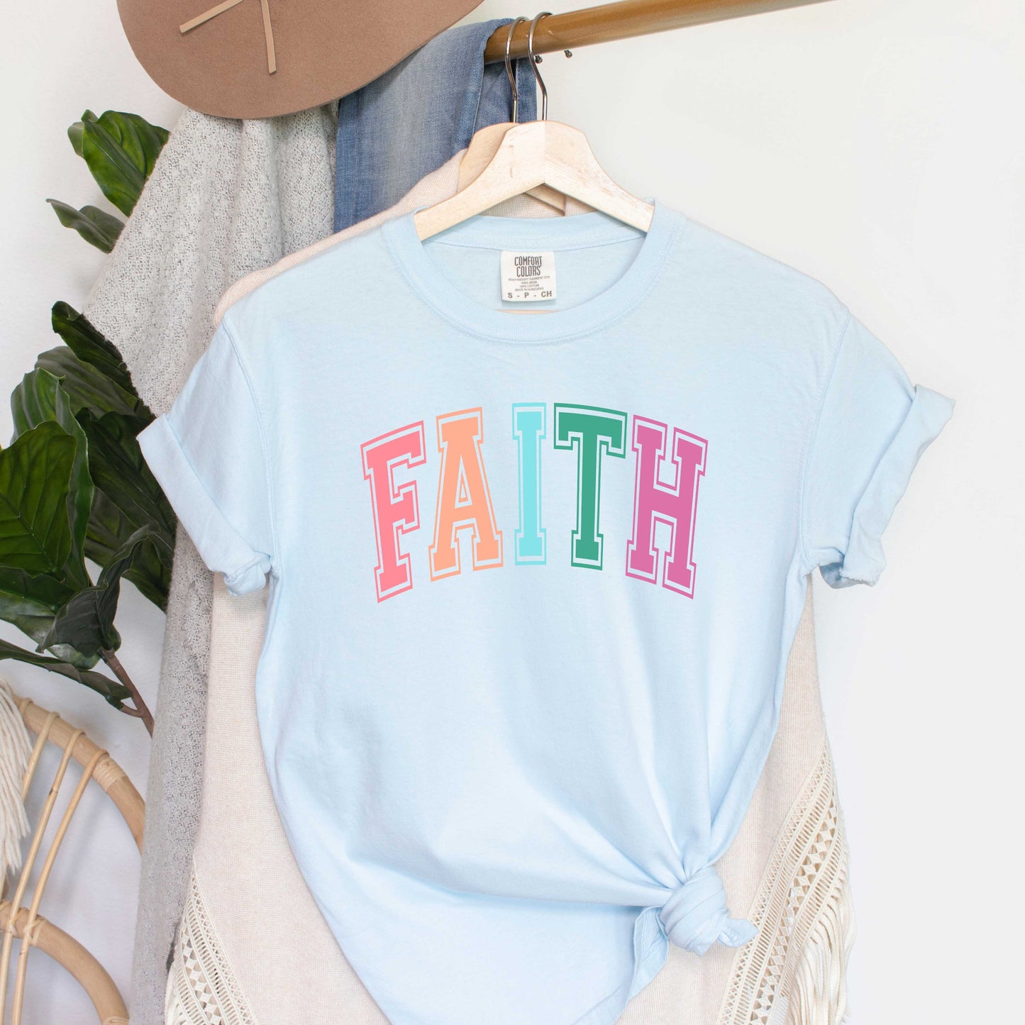 Faith Block Colorful | Garment Dyed Tee