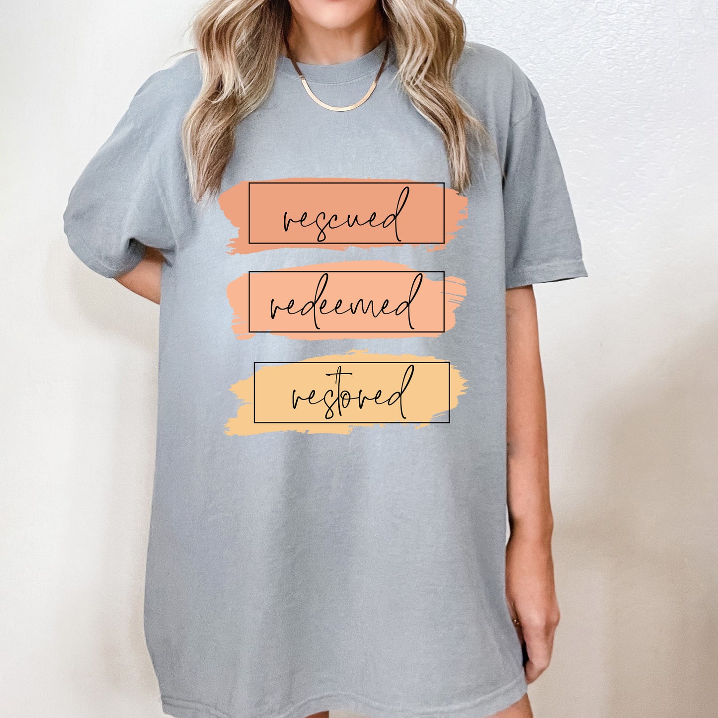 Rescued Redeemed Restored Brushstrokes | Garment Dyed Tee