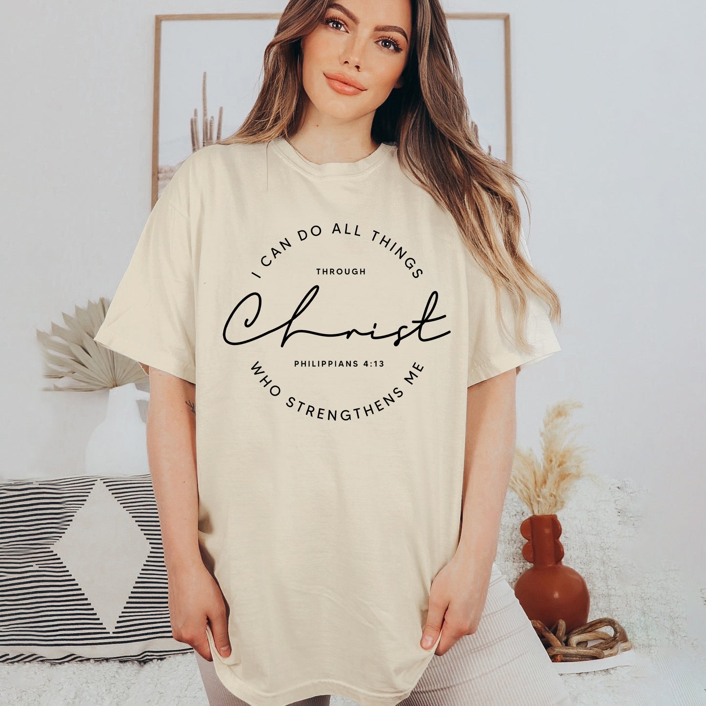 I Can Do All Things Through Christ Circle | Garment Dyed Tee