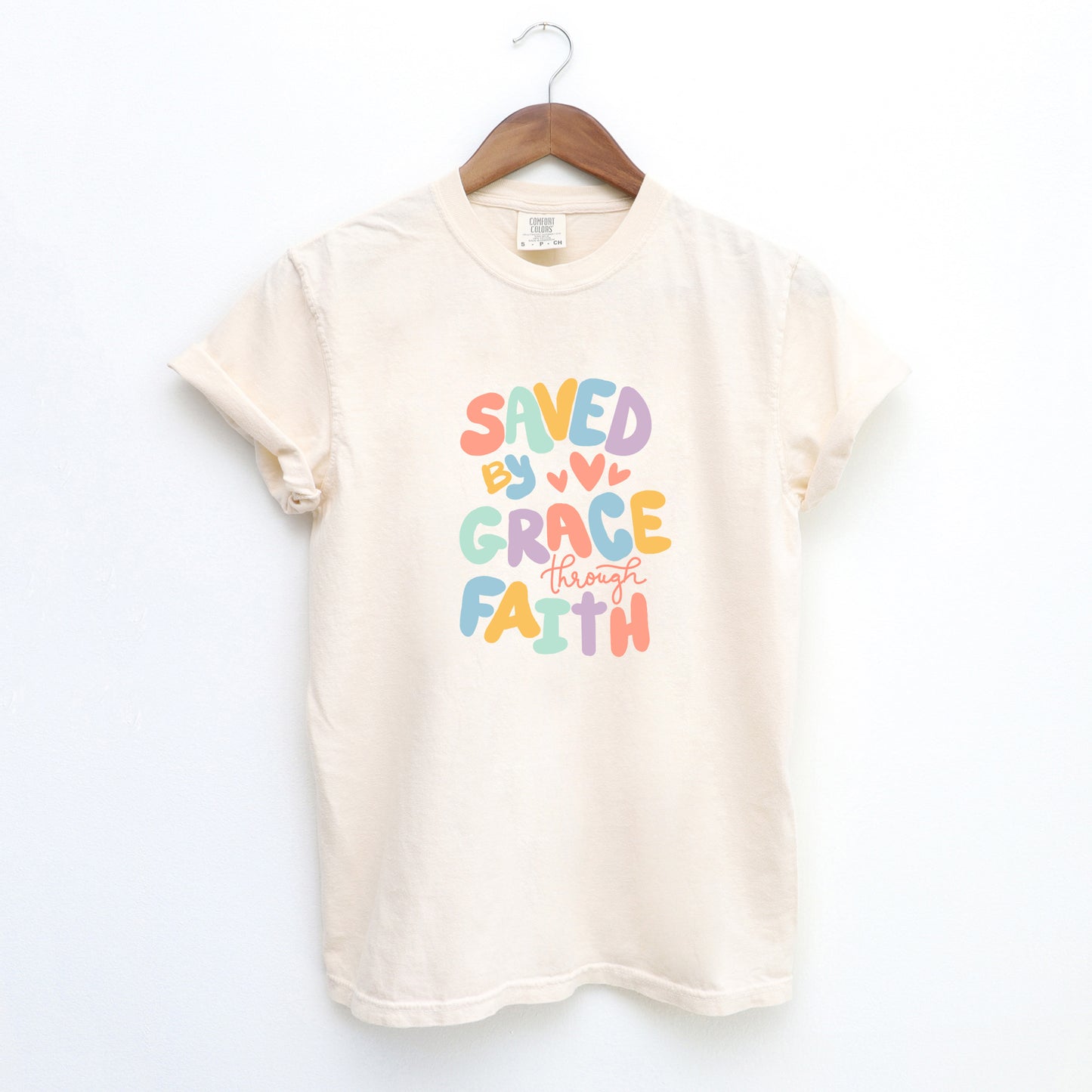 Saved By Grace Hearts | Garment Dyed Tee