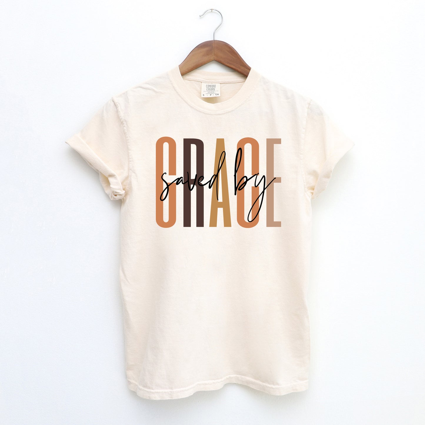 Saved By Grace Cursive | Garment Dyed Tee