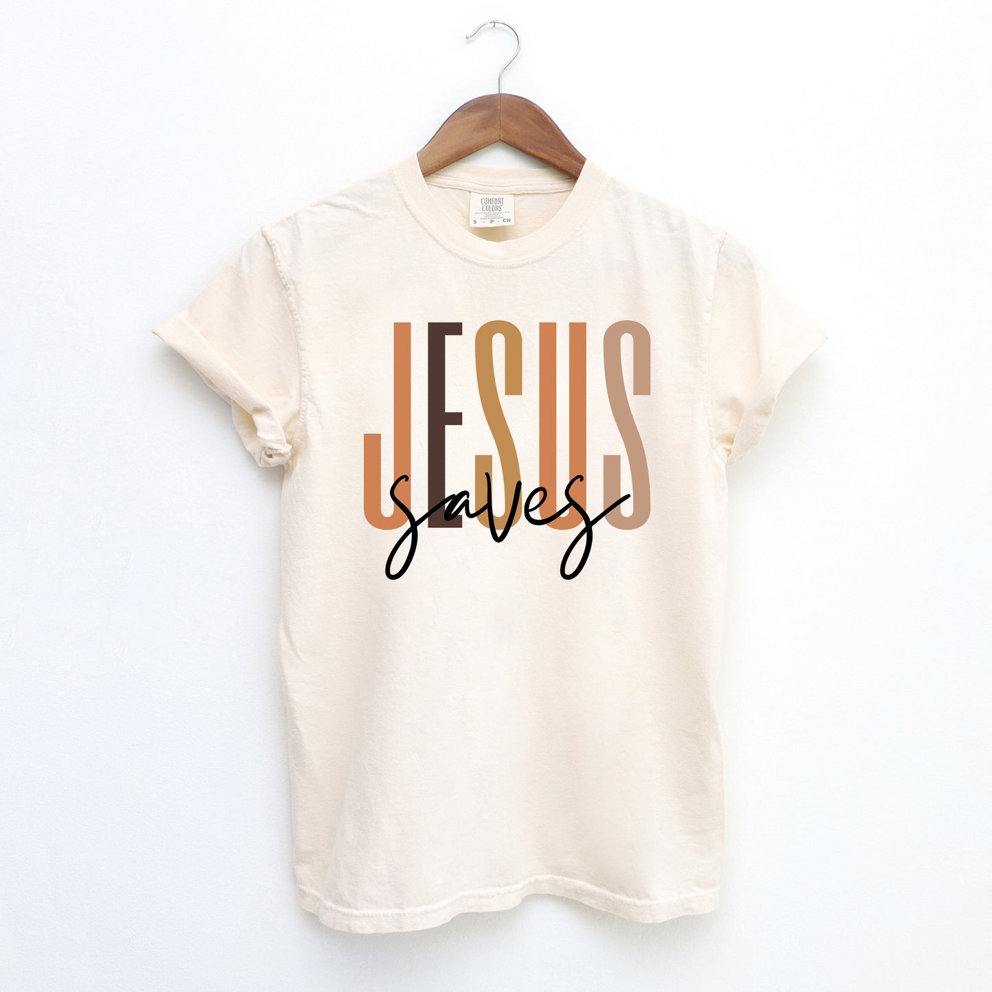 Jesus Saves Cursive | Garment Dyed Tee