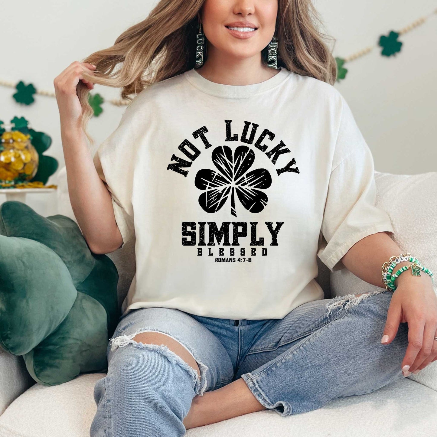 Not Lucky Blessed Clover | Garment Dyed Tee