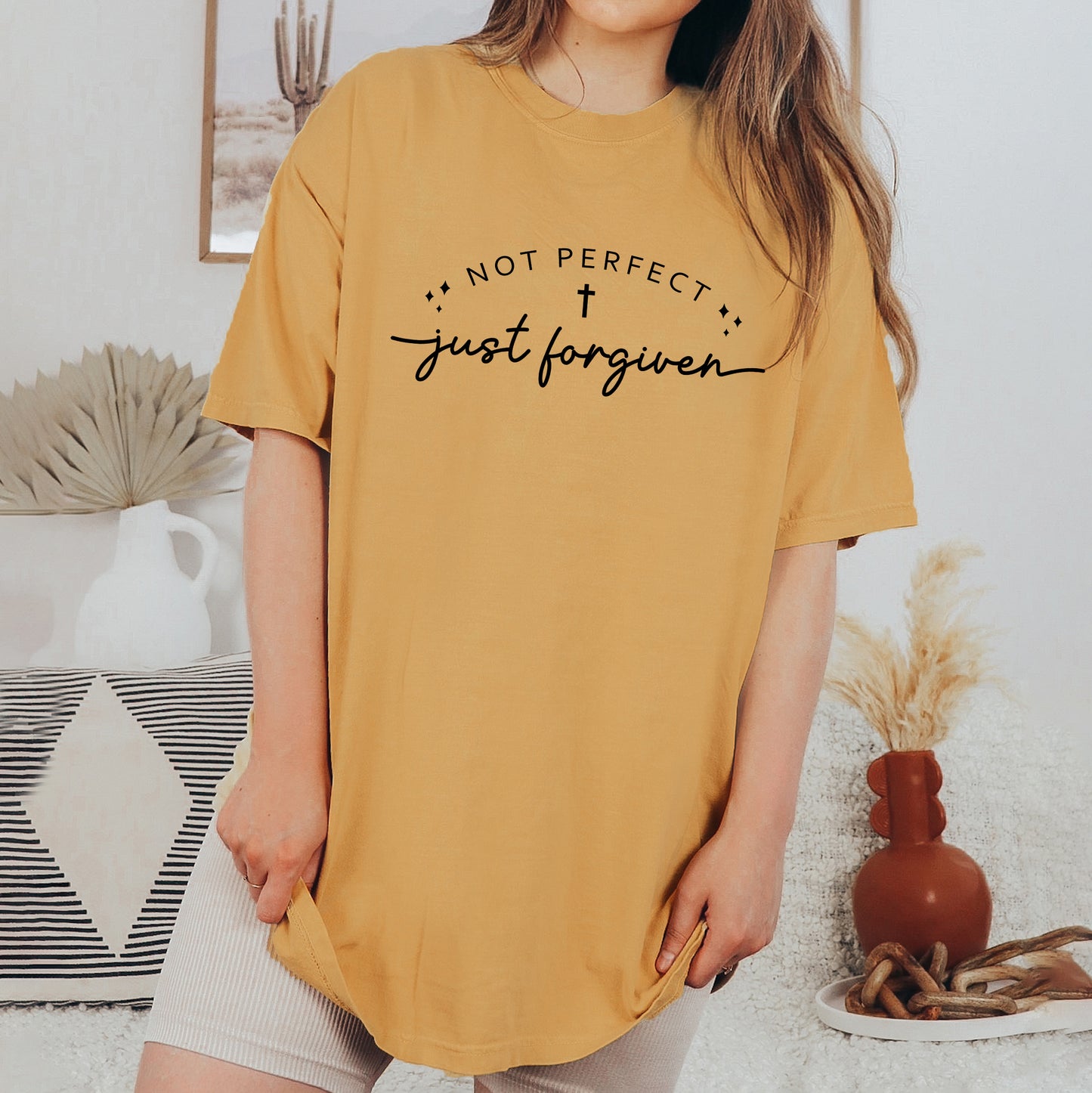 Not Perfect Just Forgiven Cross | Garment Dyed Tee