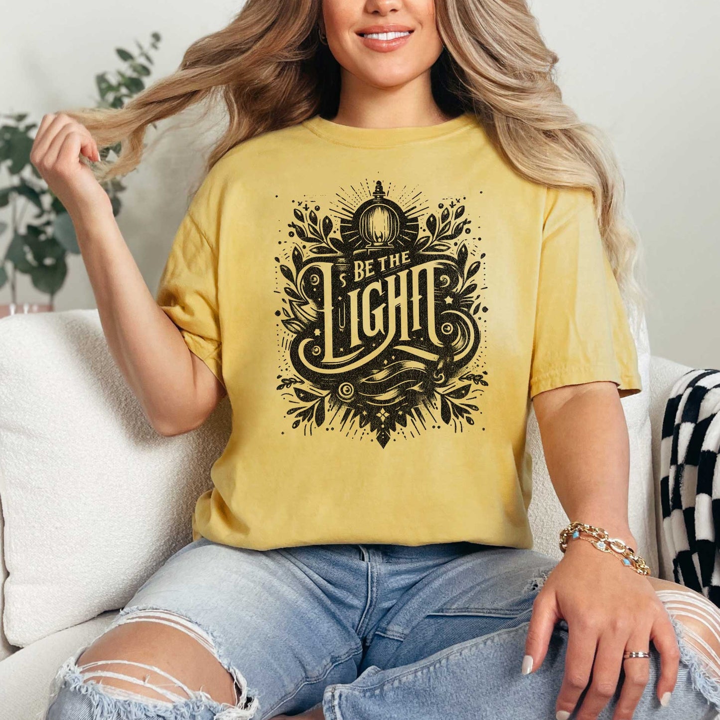 Be The Light Script | Garment Dyed Tee