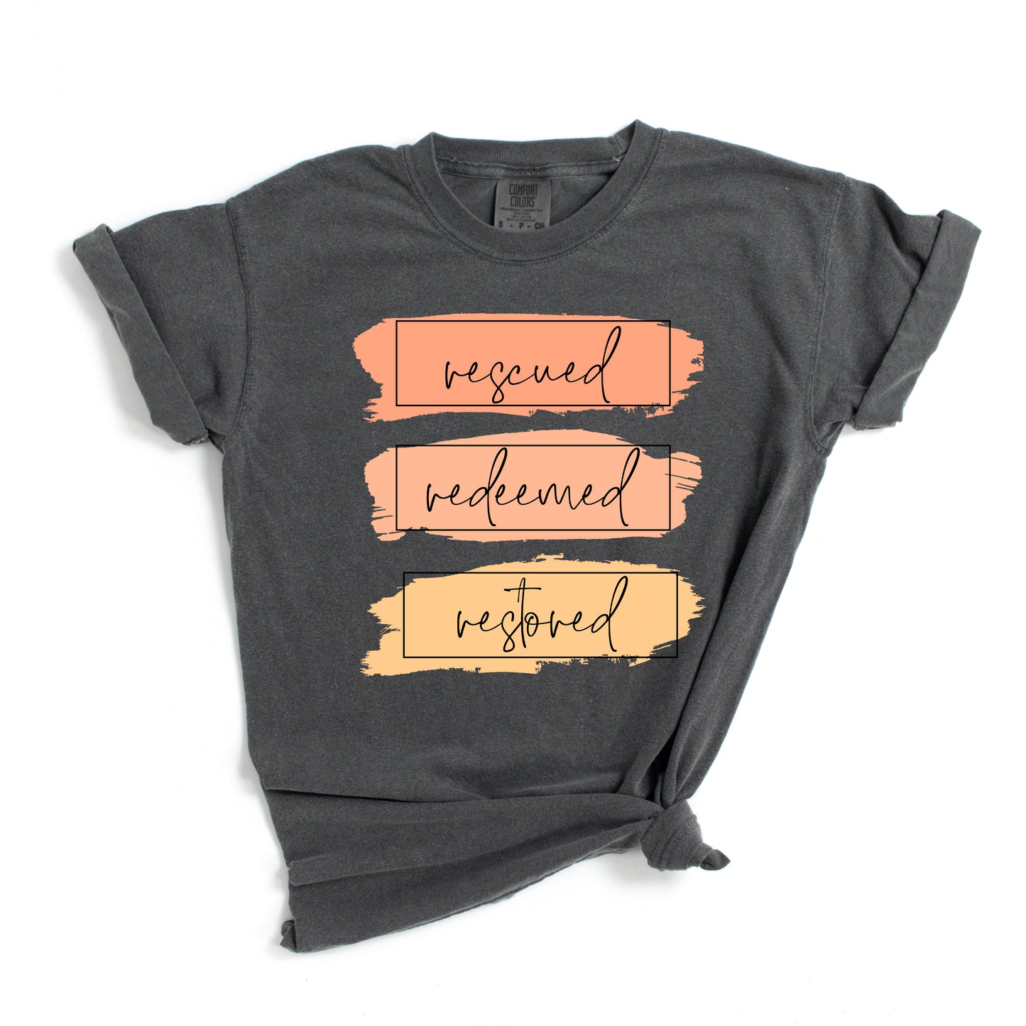 Rescued Redeemed Restored Brushstrokes | Garment Dyed Tee