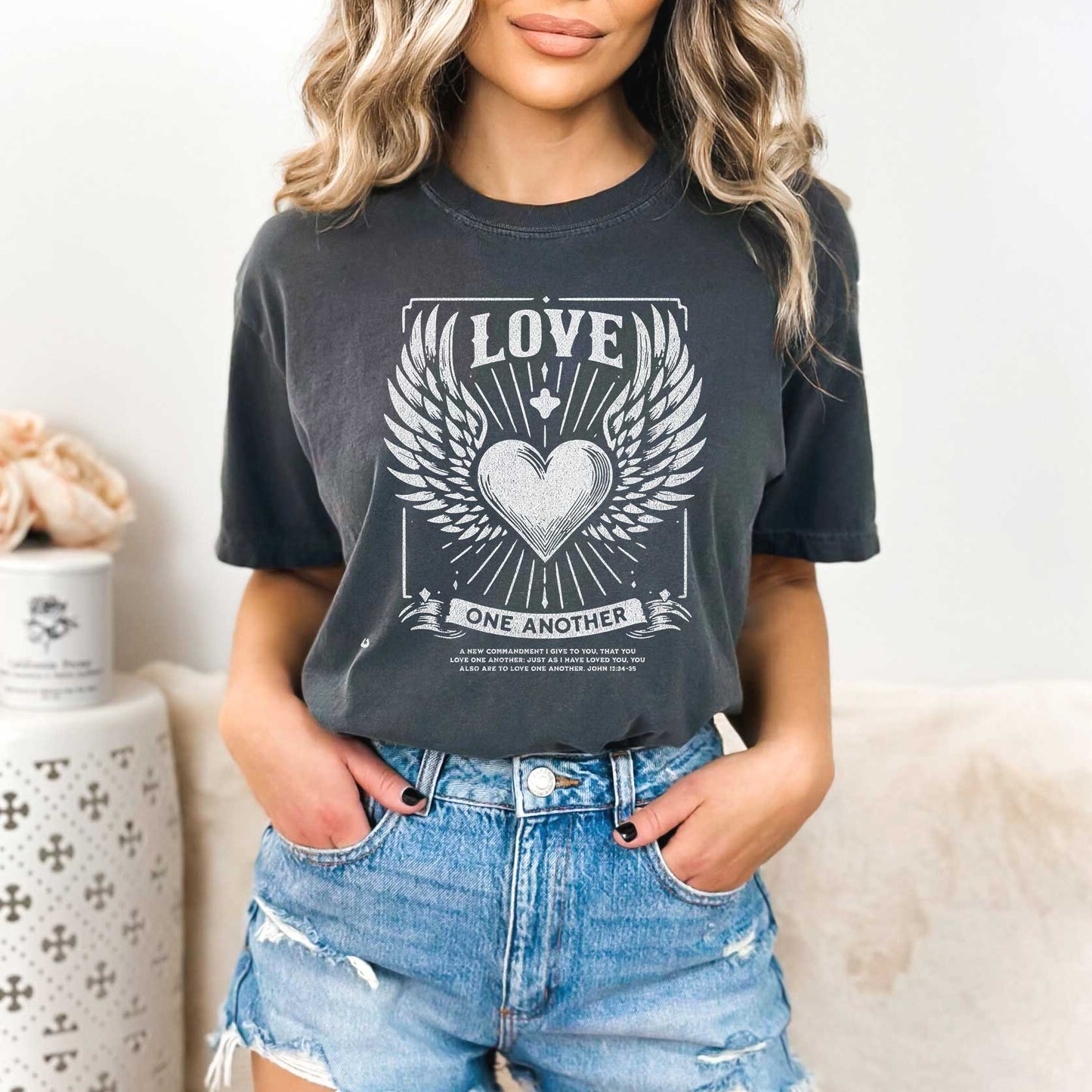 Love One Another Wings | Garment Dyed Tee