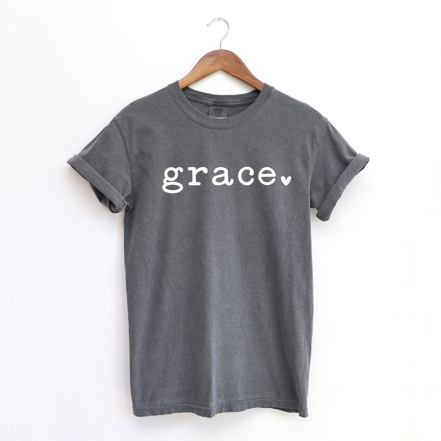 Grace Typewriter With Heart | Garment Dyed Tee