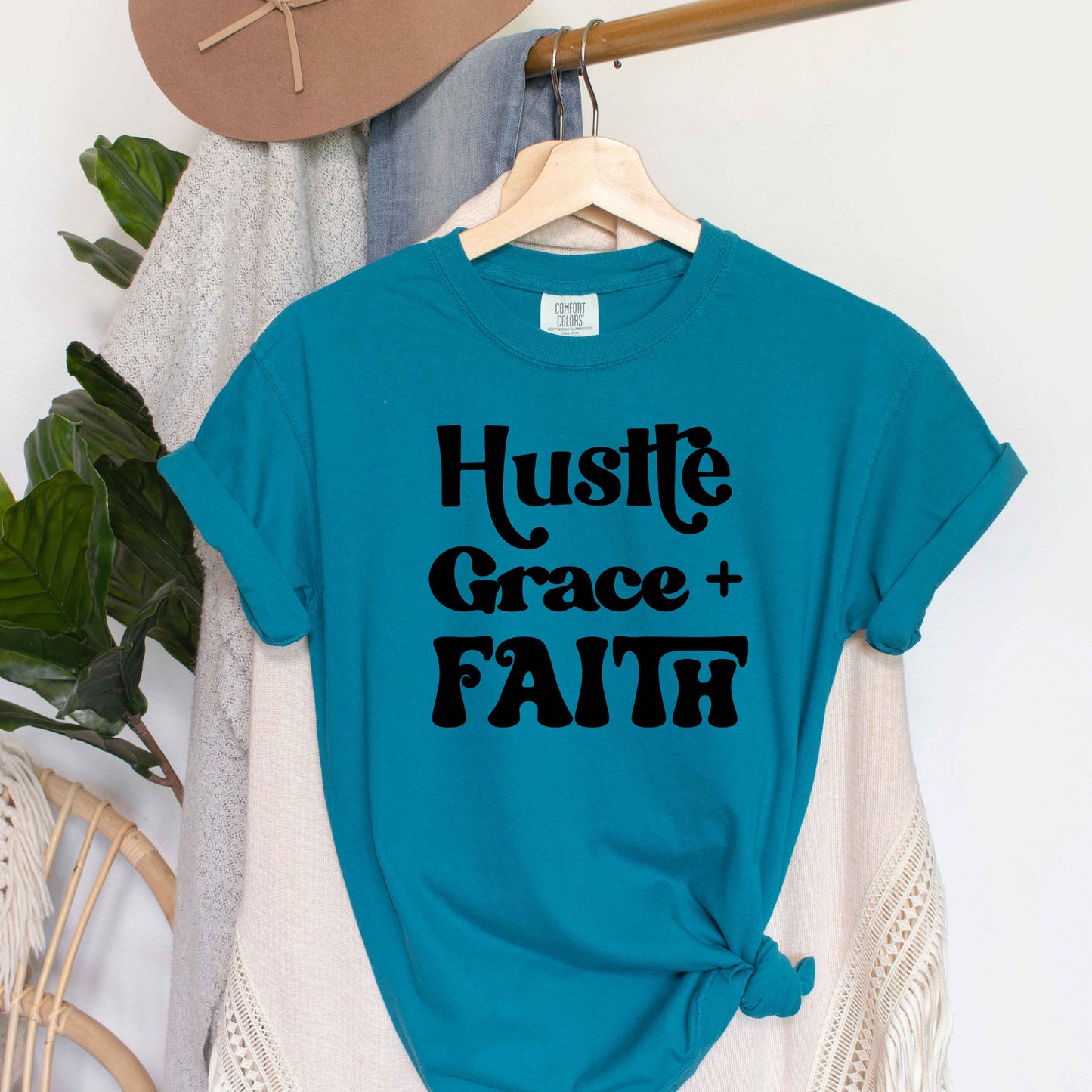 Hustle Grace Faith | Garment Dyed Tee