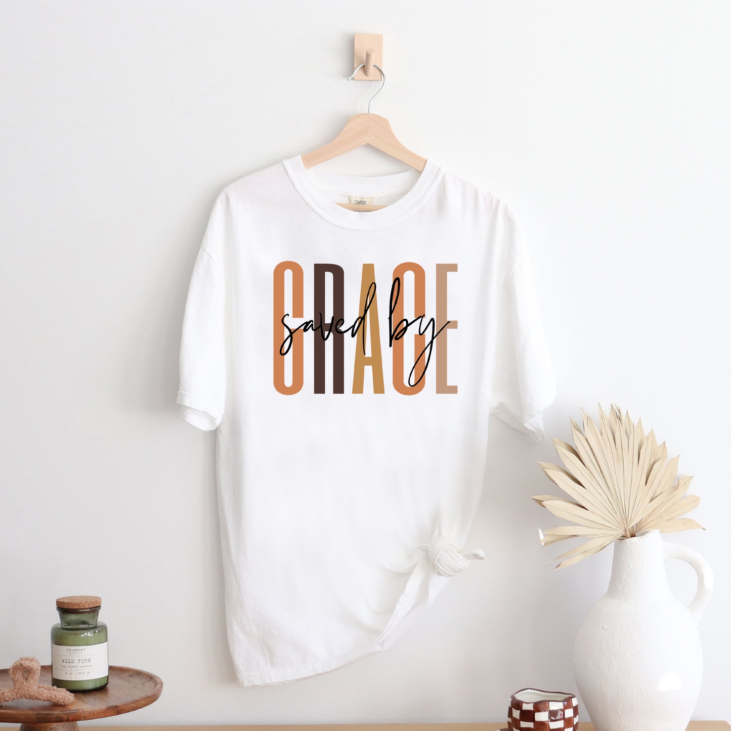 Saved By Grace Cursive | Garment Dyed Tee