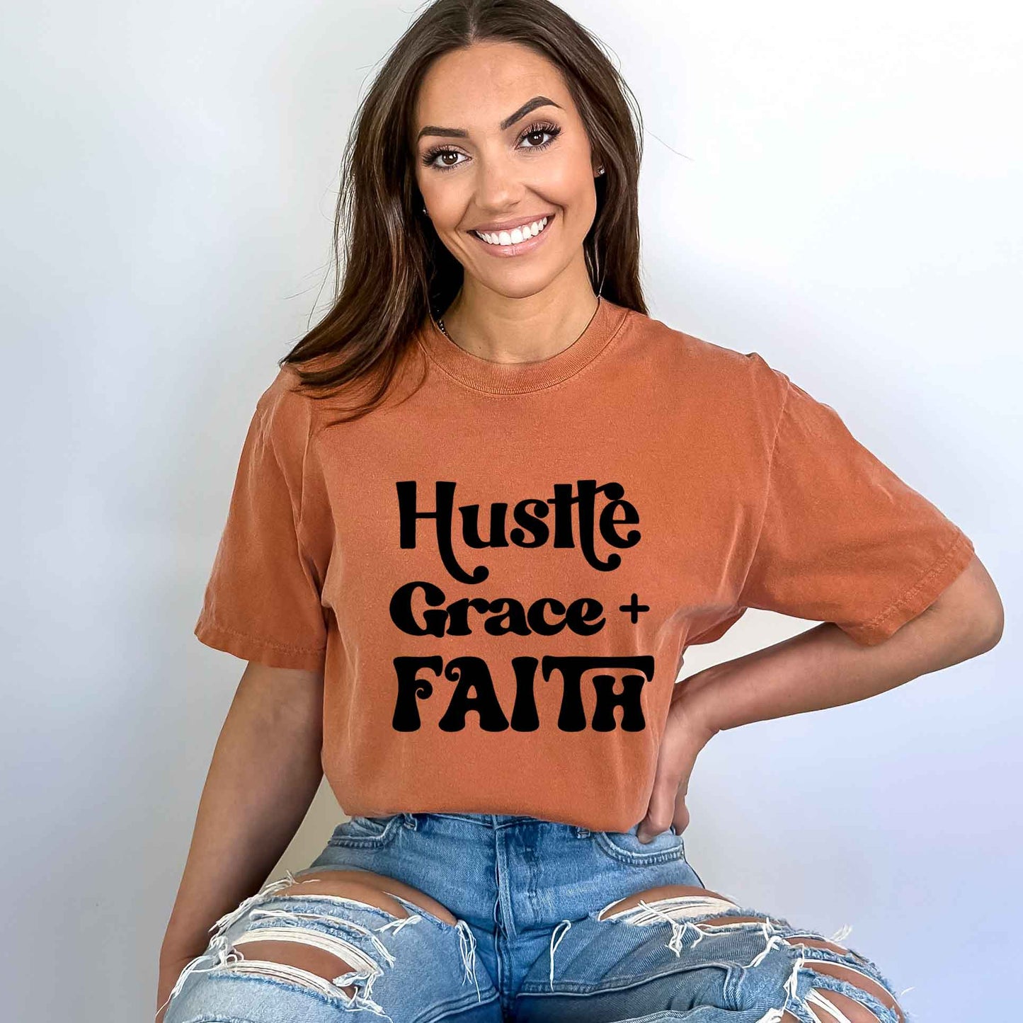 Hustle Grace Faith | Garment Dyed Tee
