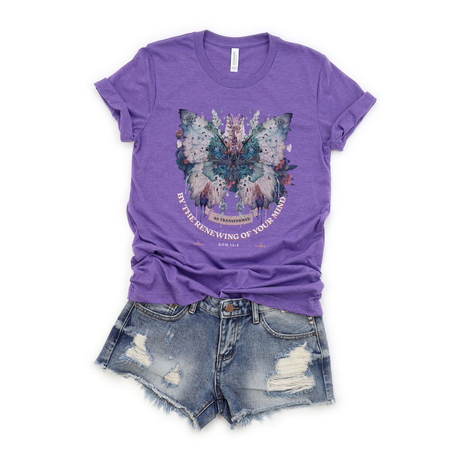 Butterfly Floral | Short Sleeve Crew Neck