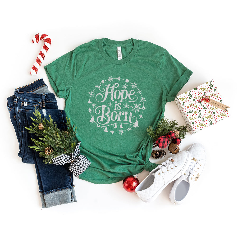 Hope Is Born Snowflake | Short Sleeve Crew Neck