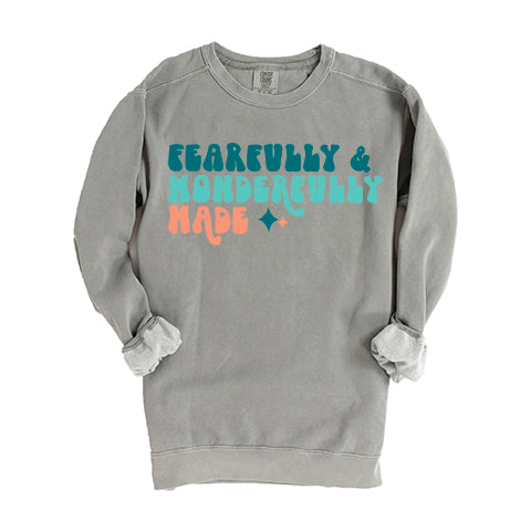 Fearfully and Wonderfully Made Colorful | Garment Dyed Sweatshirt