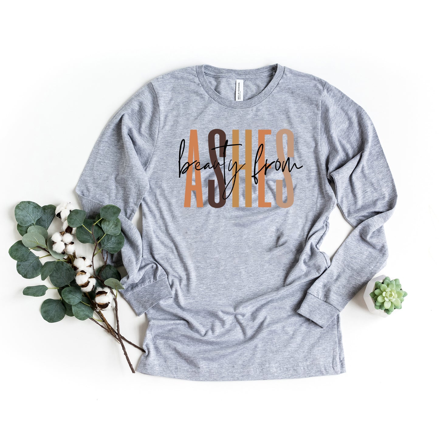 Beauty From Ashes Cursive | Long Sleeve Crew Neck