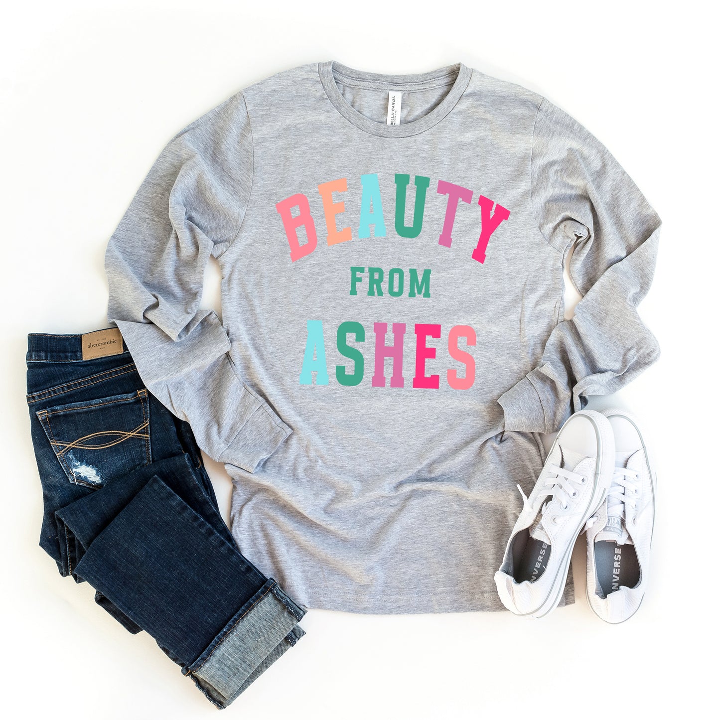 Beauty from Ashes Colorful | Long Sleeve Crew Neck