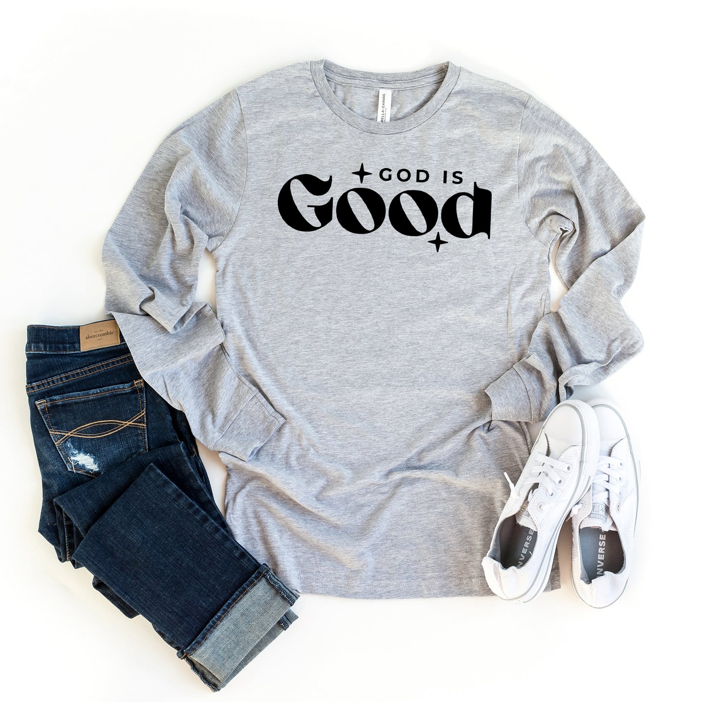 God Is Good Bold | Long Sleeve Crew Neck