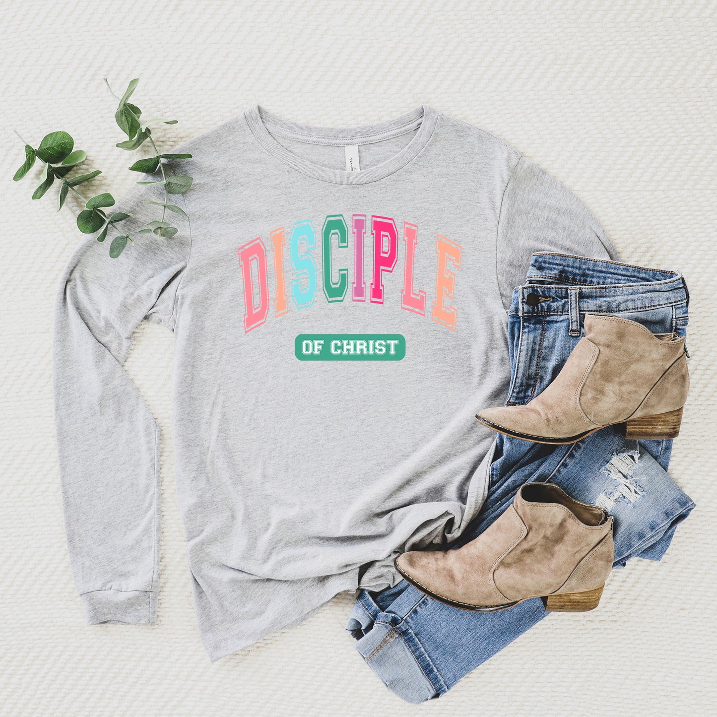 Disciple Block Colorful | Long Sleeve Crew Neck