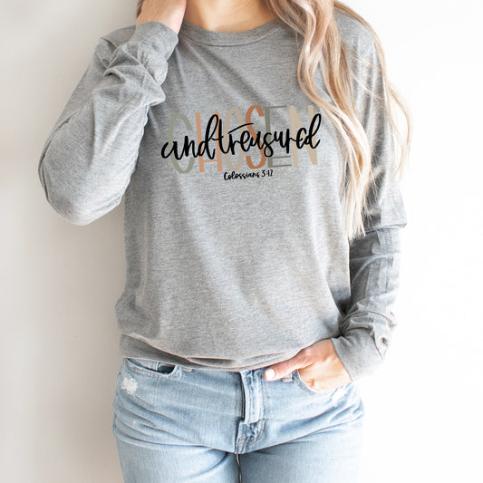 Boho Chosen And Treasured | Long Sleeve Crew Neck