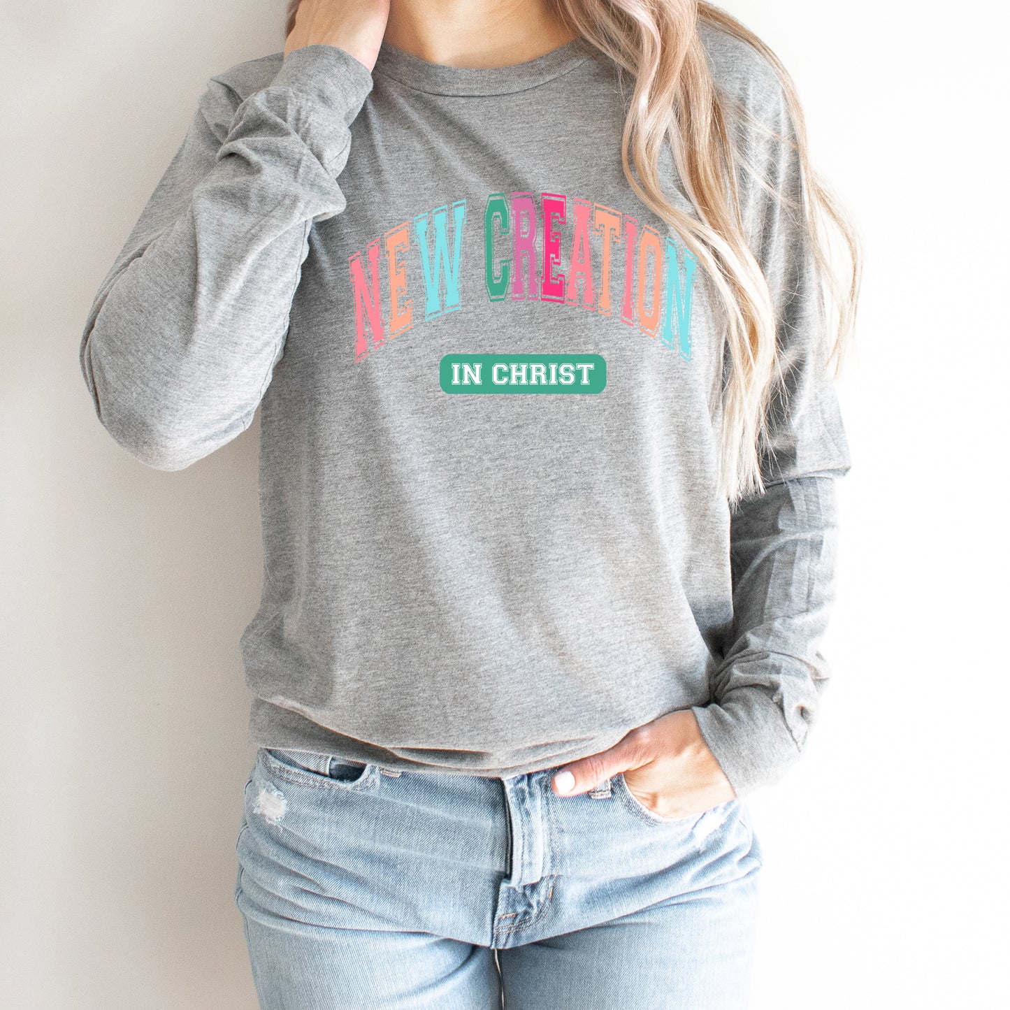 New Creation in Christ Colorful | Long Sleeve Crew Neck