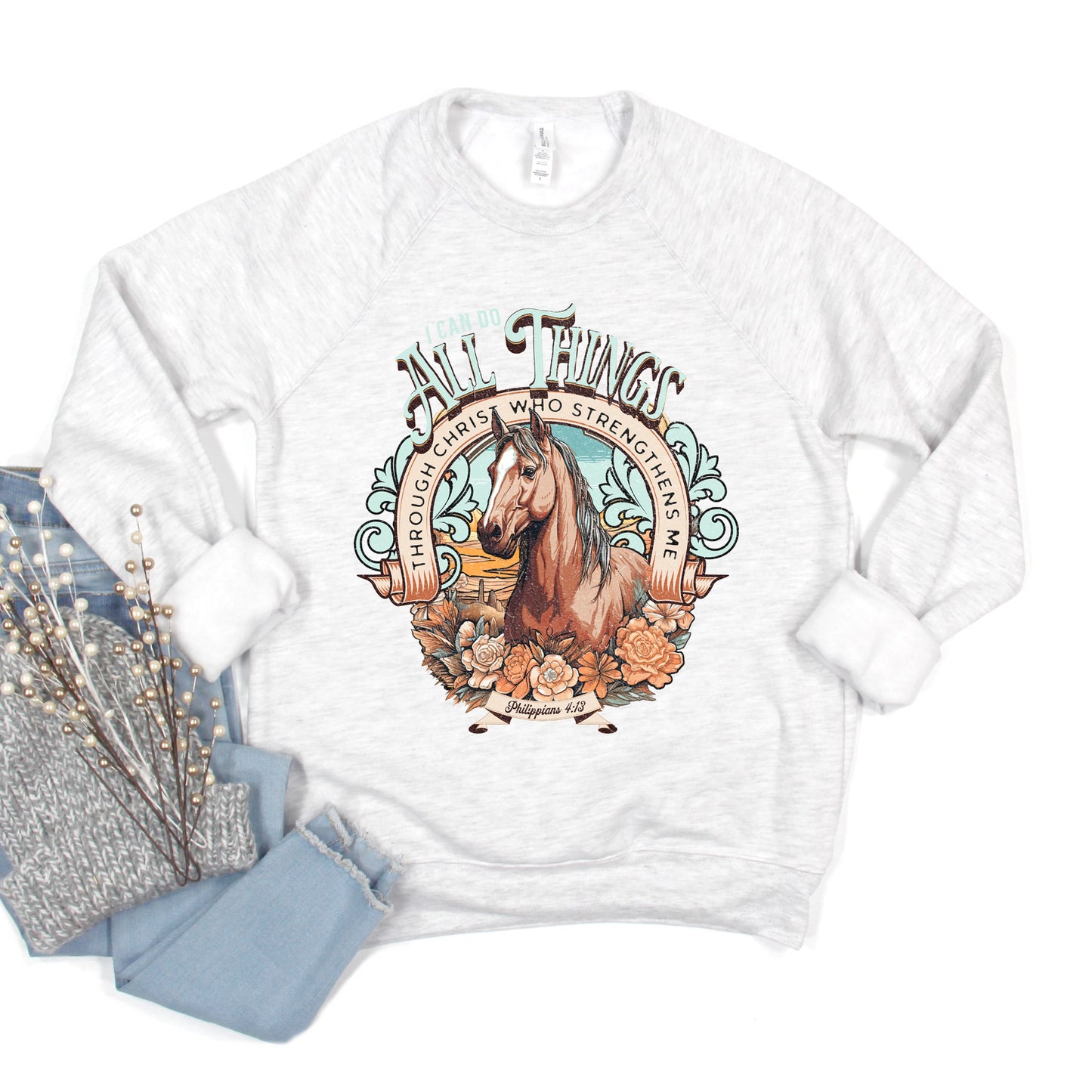 I Can Do All Things Horse | Bella Canvas Sweatshirt