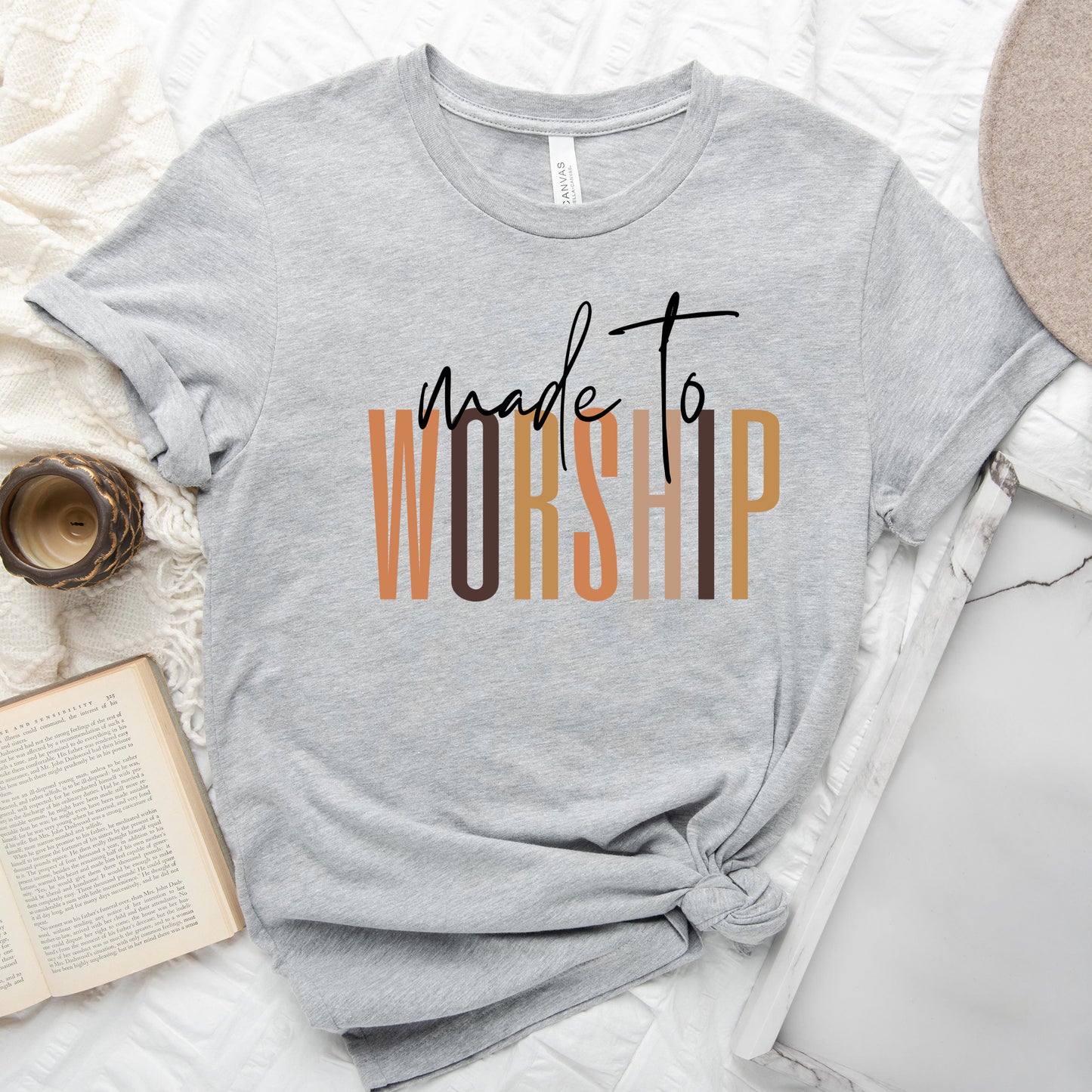 Made To Worship Cursive | Short Sleeve Crew Neck