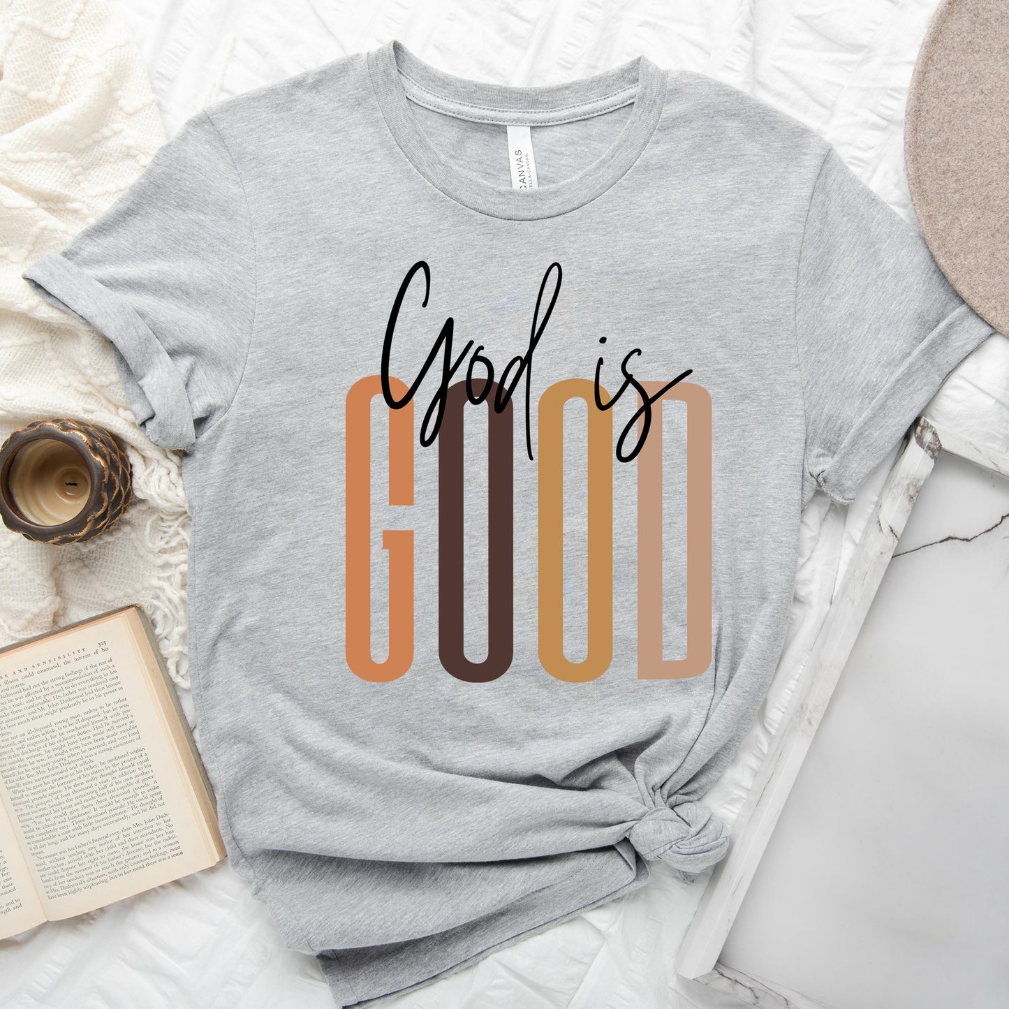 God is Good Cursive | Short Sleeve Crew Neck