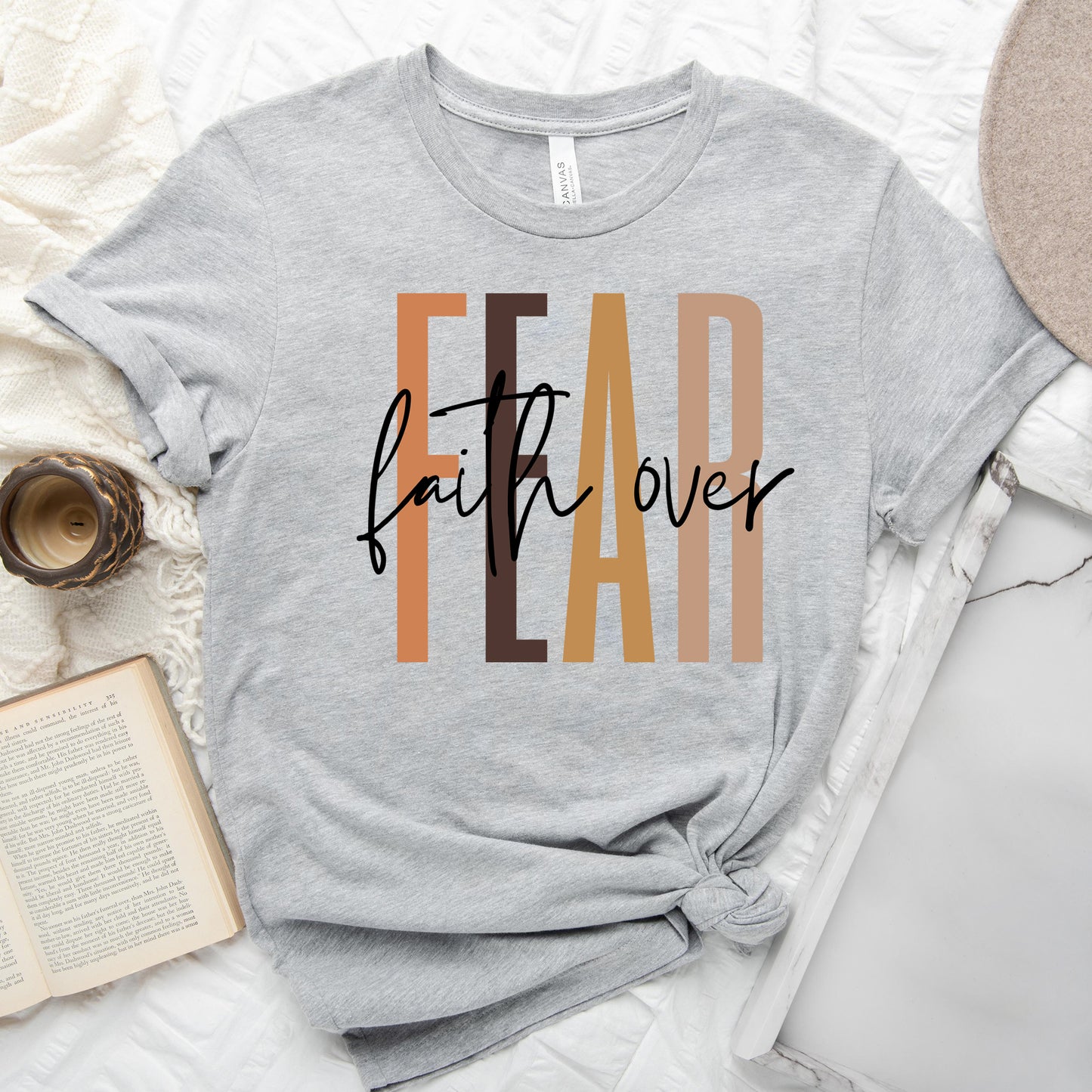 Faith Over Fear Cursive | Short Sleeve Crew Neck