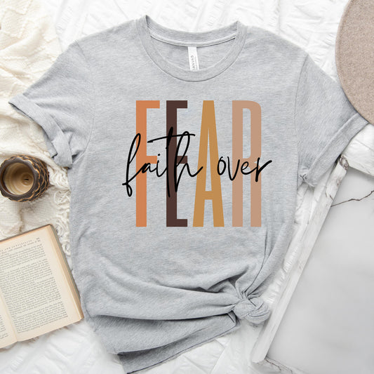 Faith Over Fear Cursive | Short Sleeve Crew Neck