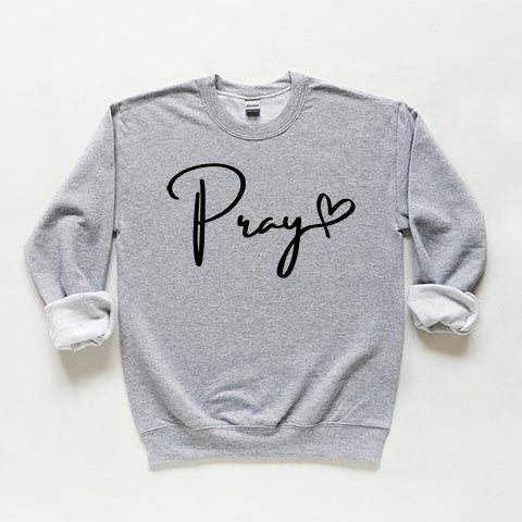 Pray Heart Cursive | Youth Sweatshirt